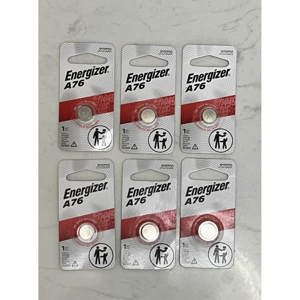 Energizer A76 LR44 AG13 LR1154 FPX76 SR44SW/W 1.5V Alkaline Batteries 6 Count
